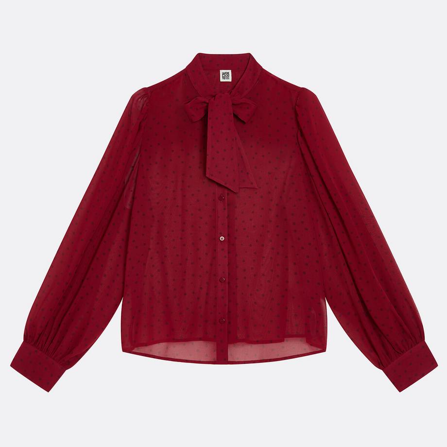 La Redoute Collections Chemise lavallière à pois manches longues  
