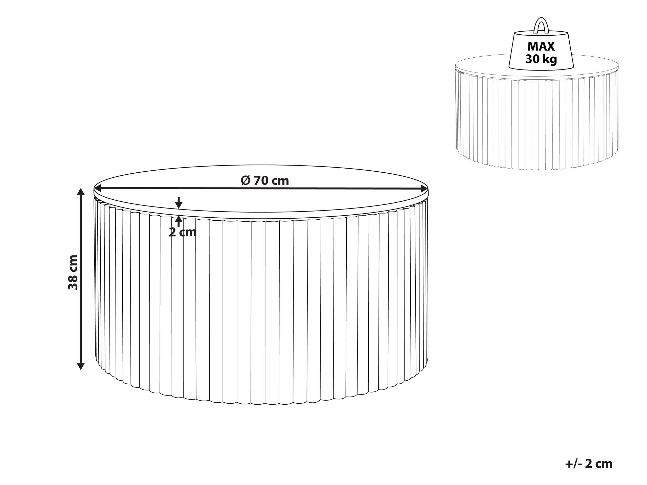 Beliani Couchtisch aus Mangoholz Klassisch KIRKWOOD  