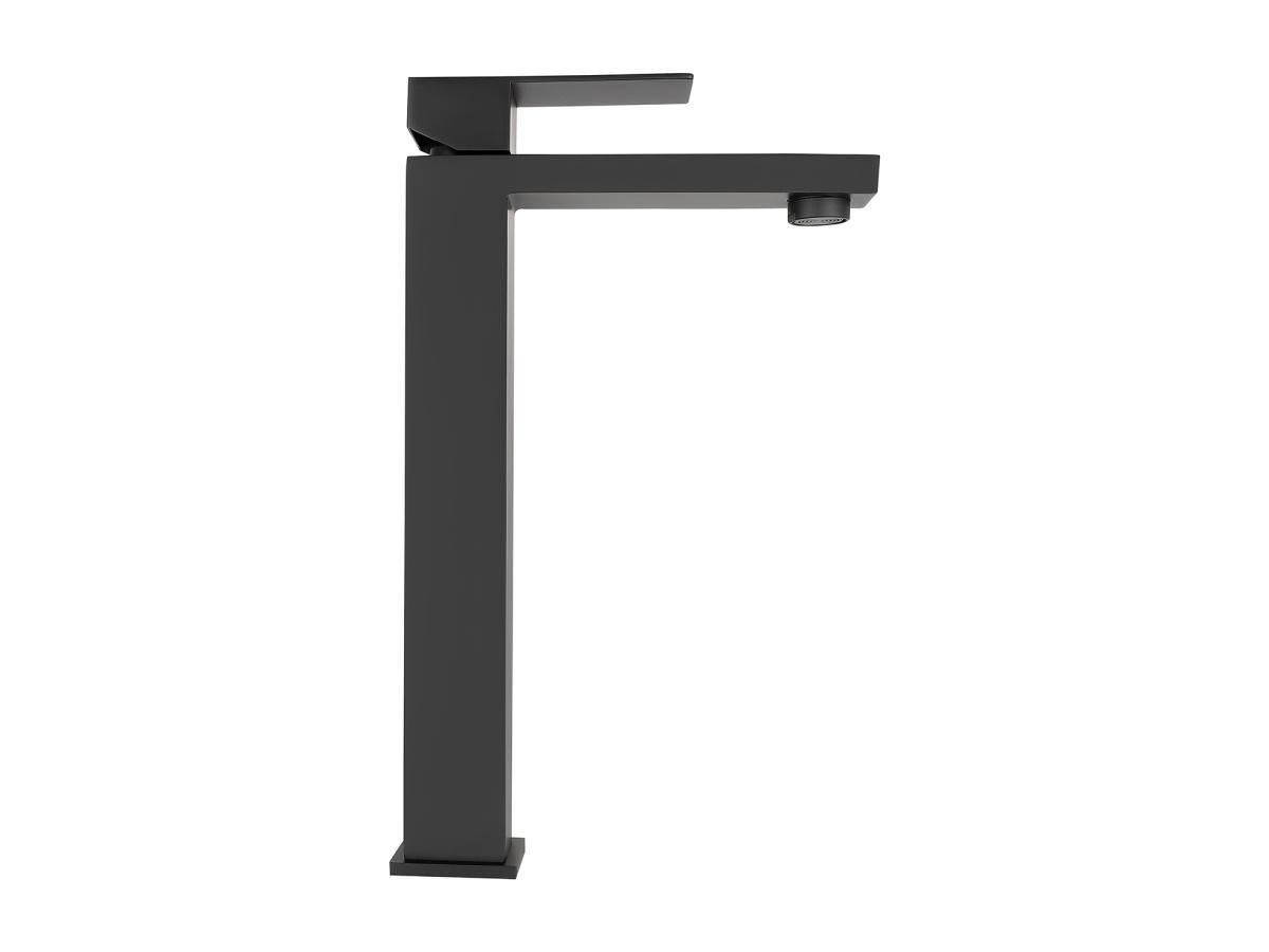 SHOWER DESIGN Rubinetto miscelatore meccanico quadrato in Inox spazzolato Nero opaco H31 cm - CANILAS  