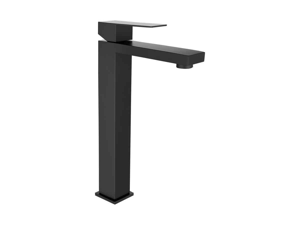 SHOWER DESIGN Rubinetto miscelatore meccanico quadrato in Inox spazzolato Nero opaco H31 cm - CANILAS  