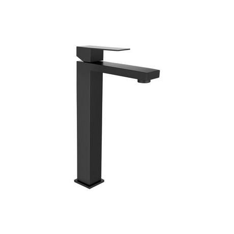 SHOWER DESIGN Rubinetto miscelatore meccanico quadrato in Inox spazzolato Nero opaco H31 cm - CANILAS  