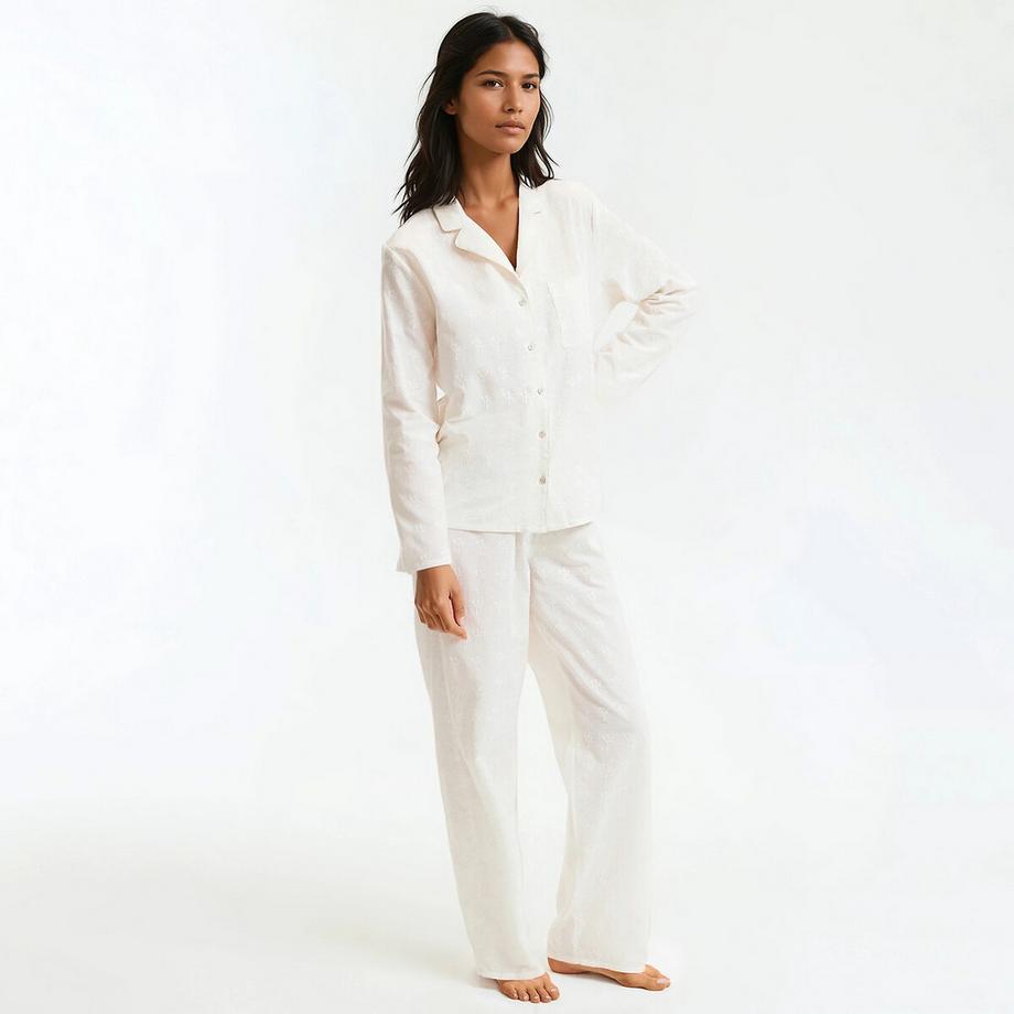La Redoute Collections Bestickter Baumwollpyjama  