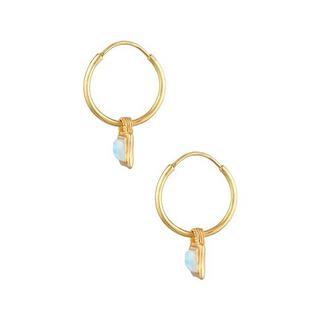 Elli  Ohrringe Creolen Mondstein Edelstein Vintage 