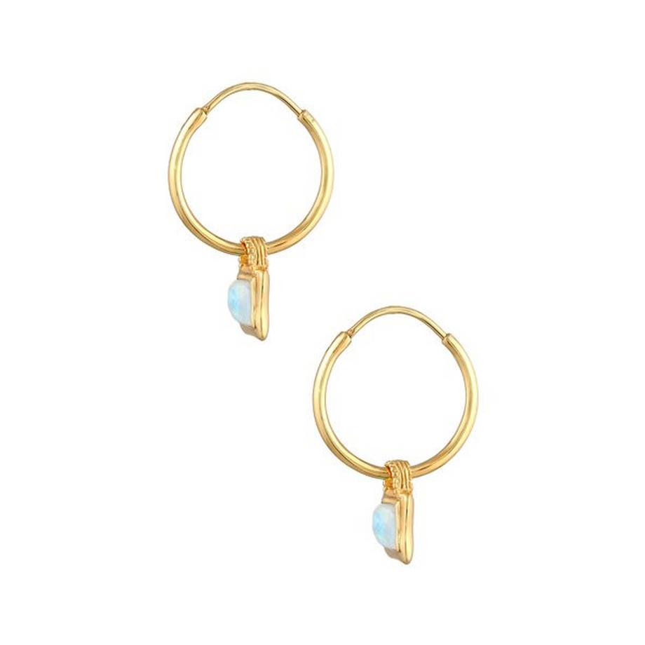 Elli  Ohrringe Creolen Mondstein Edelstein Vintage 