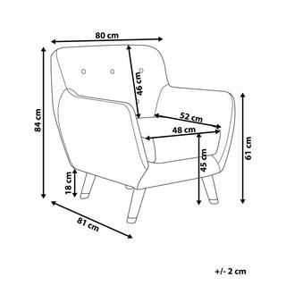 Beliani Fauteuil en Velours Glamour BODO  