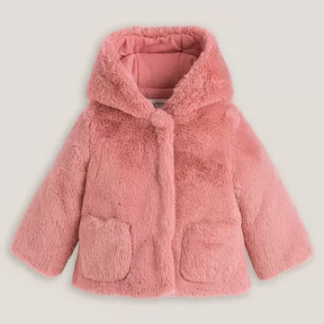 Warme Kapuzenjacke aus Fell-Imitat