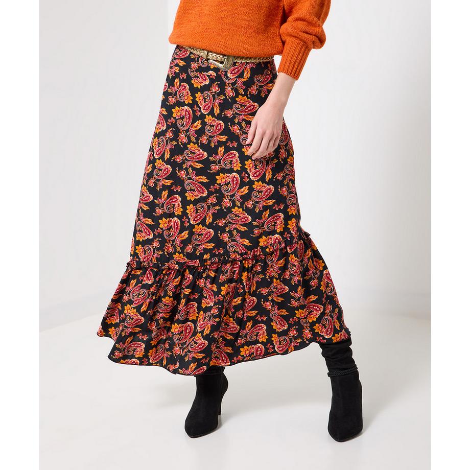 Joe Browns Jupe Midi Asymétrique Imprimé Cachemire Volants  