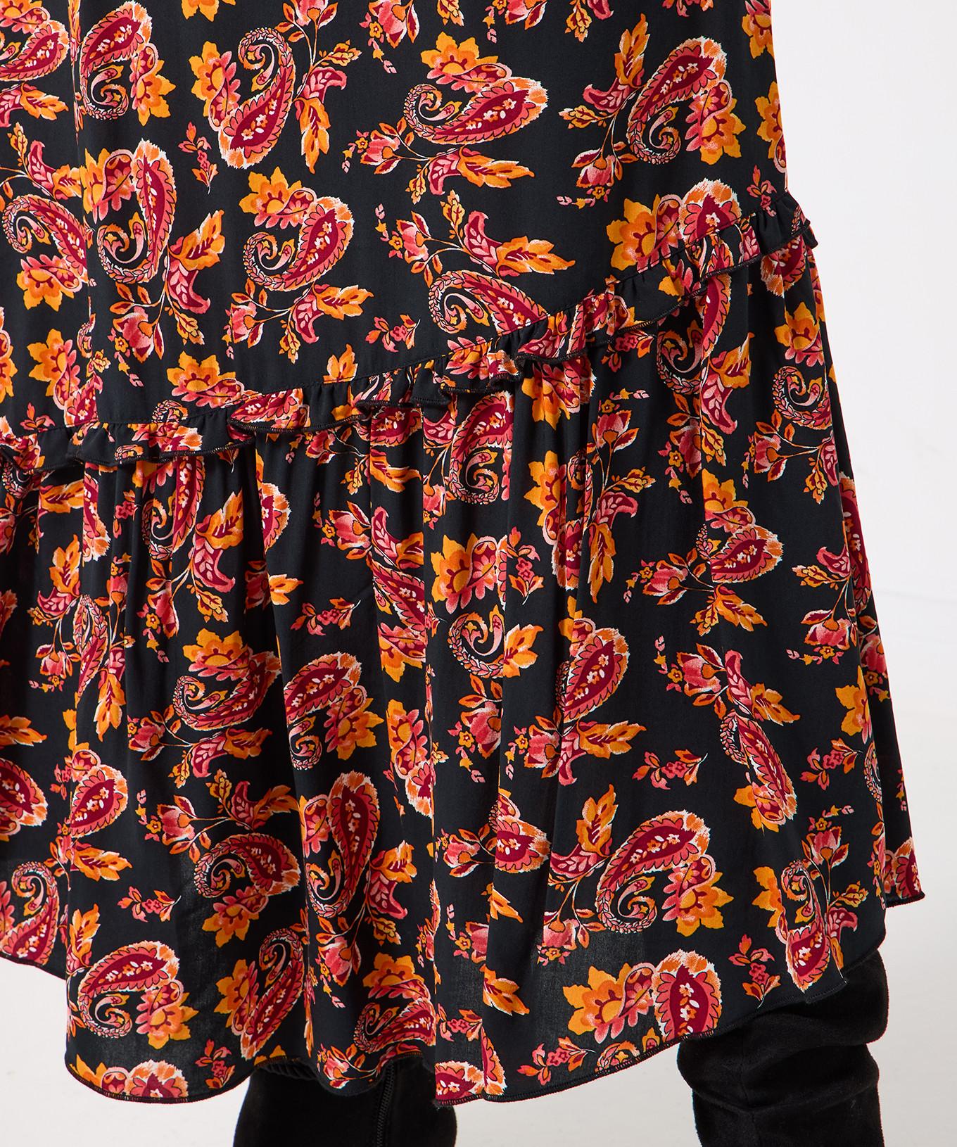 Joe Browns Asymmetrischer Midirock Paisley Print Rüschen  