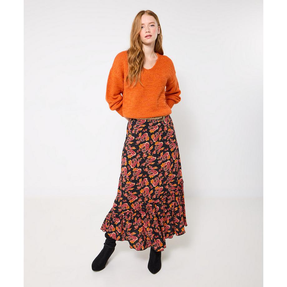 Joe Browns Jupe Midi Asymétrique Imprimé Cachemire Volants  