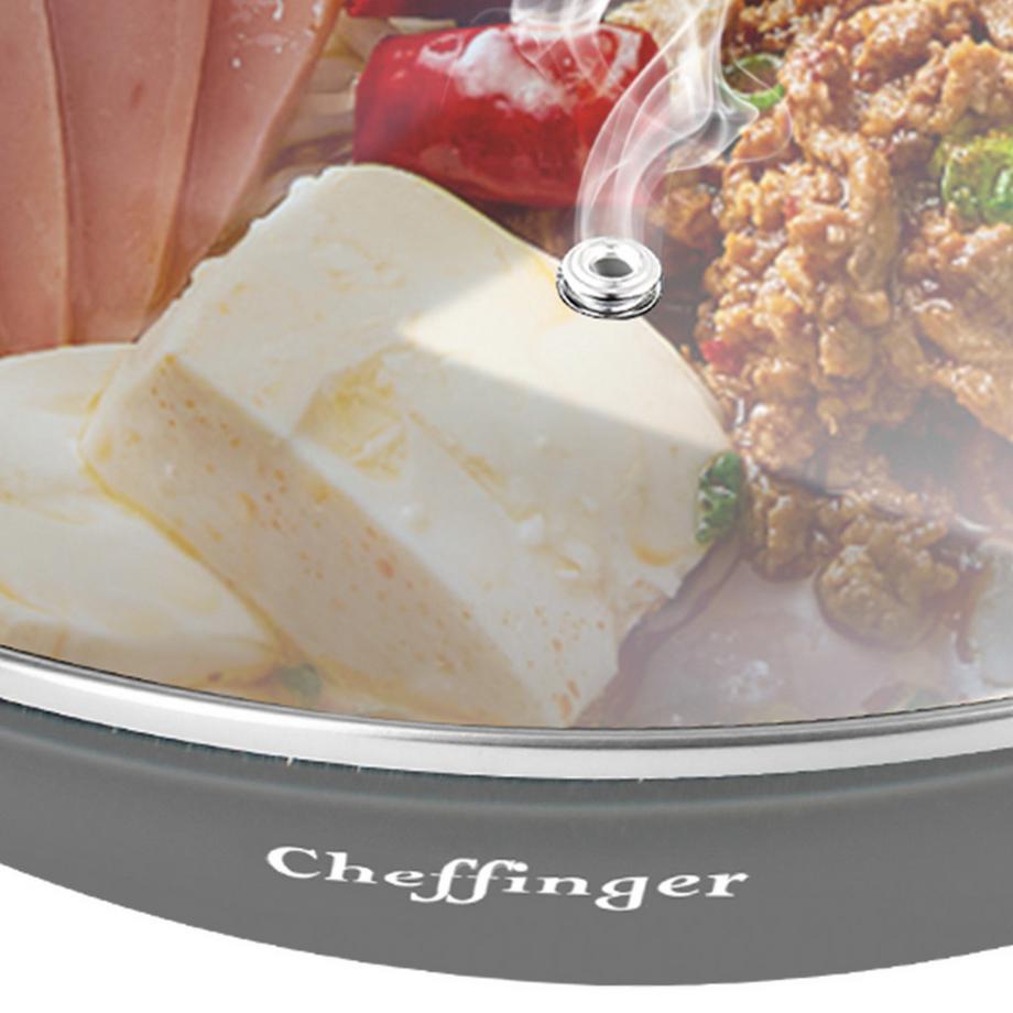 Cheffinger Wok 28 cm avec Couvercle et Manche  