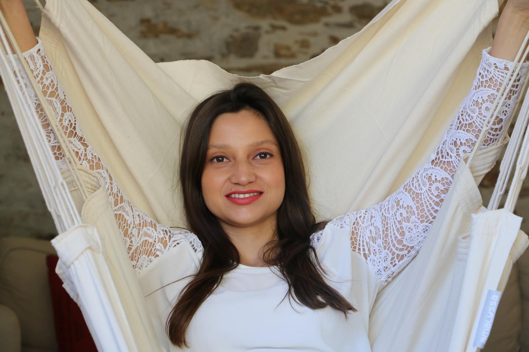 Amalyssa Chaise Hamac Natural Double, coton bio  