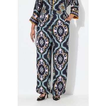 Pantaloni con taglio della gamba ampio e dritto e cintura elastica