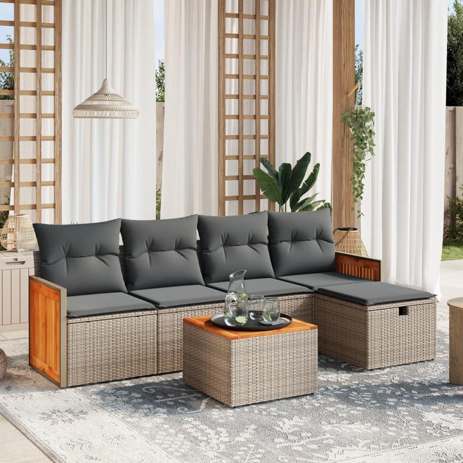 VidaXL Ensemble de canapés de jardin rotin synthétique  