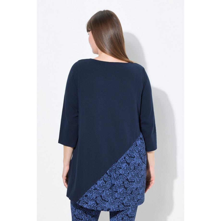 Ulla Popken A-Linie U-Boot-Ausschnitt 3/4-Arm T-Shirt  