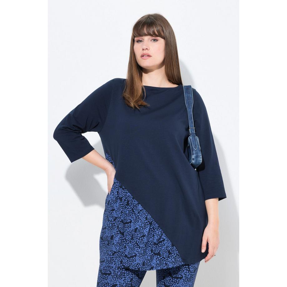 Ulla Popken A-Linie U-Boot-Ausschnitt 3/4-Arm T-Shirt  