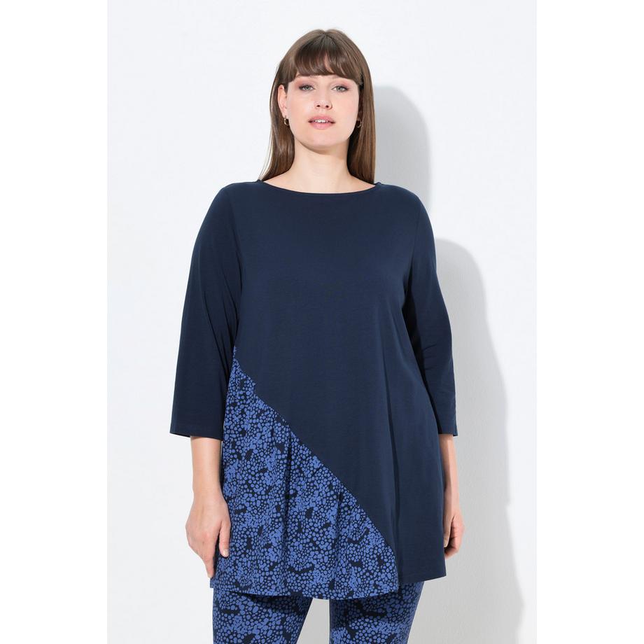 Ulla Popken A-Linie U-Boot-Ausschnitt 3/4-Arm T-Shirt  