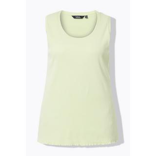 Ulla Popken Débardeur en Jersey Côtelé Coupe Slim Col Rond Sans Manches  