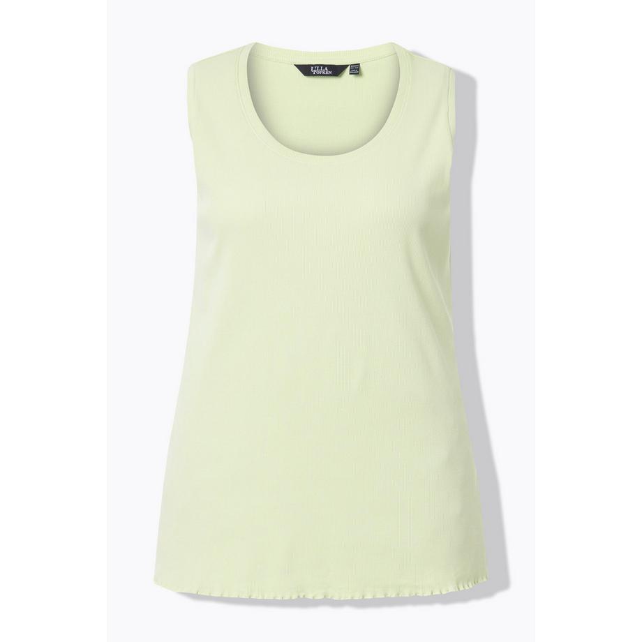 Ulla Popken Rippjersey Slim Ärmelloses Rundhals Top  
