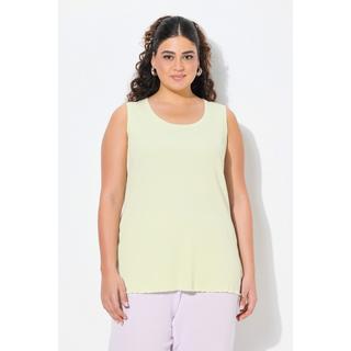 Ulla Popken Débardeur en Jersey Côtelé Coupe Slim Col Rond Sans Manches  