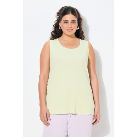 Ulla Popken Débardeur en Jersey Côtelé Coupe Slim Col Rond Sans Manches  