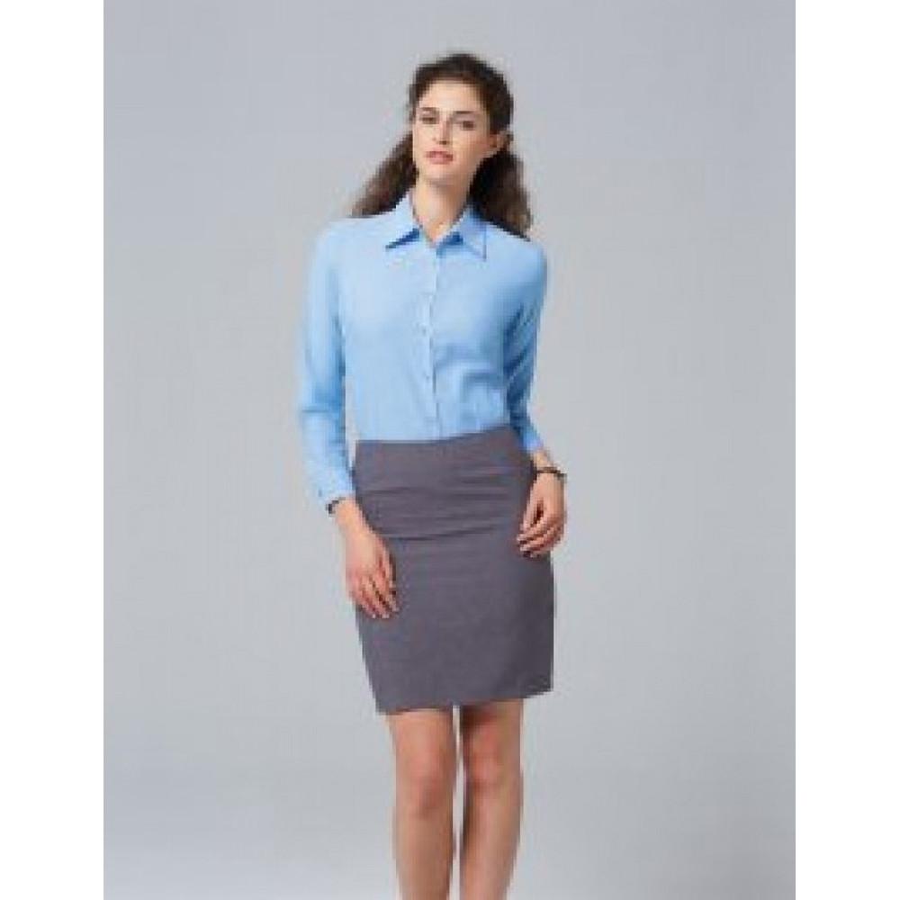 Russell  Collection Easy Care Oxford Bluse, Langarm 