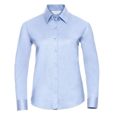 Russell  Collection Easy Care Oxford Bluse, Langarm 