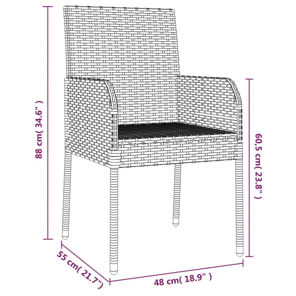 VidaXL Ensemble de salle à manger de jardin rotin synthétique  