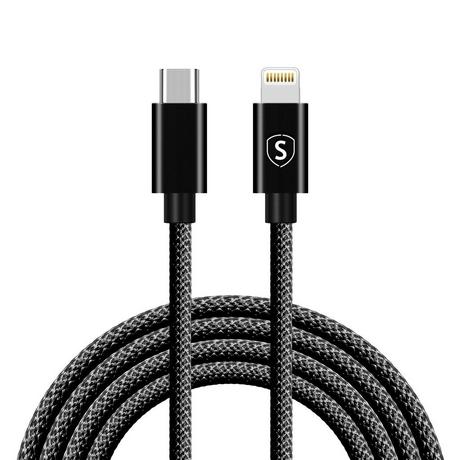 B2X  Câble USB-C vers Lightning 20 W, 2 m - Noir 