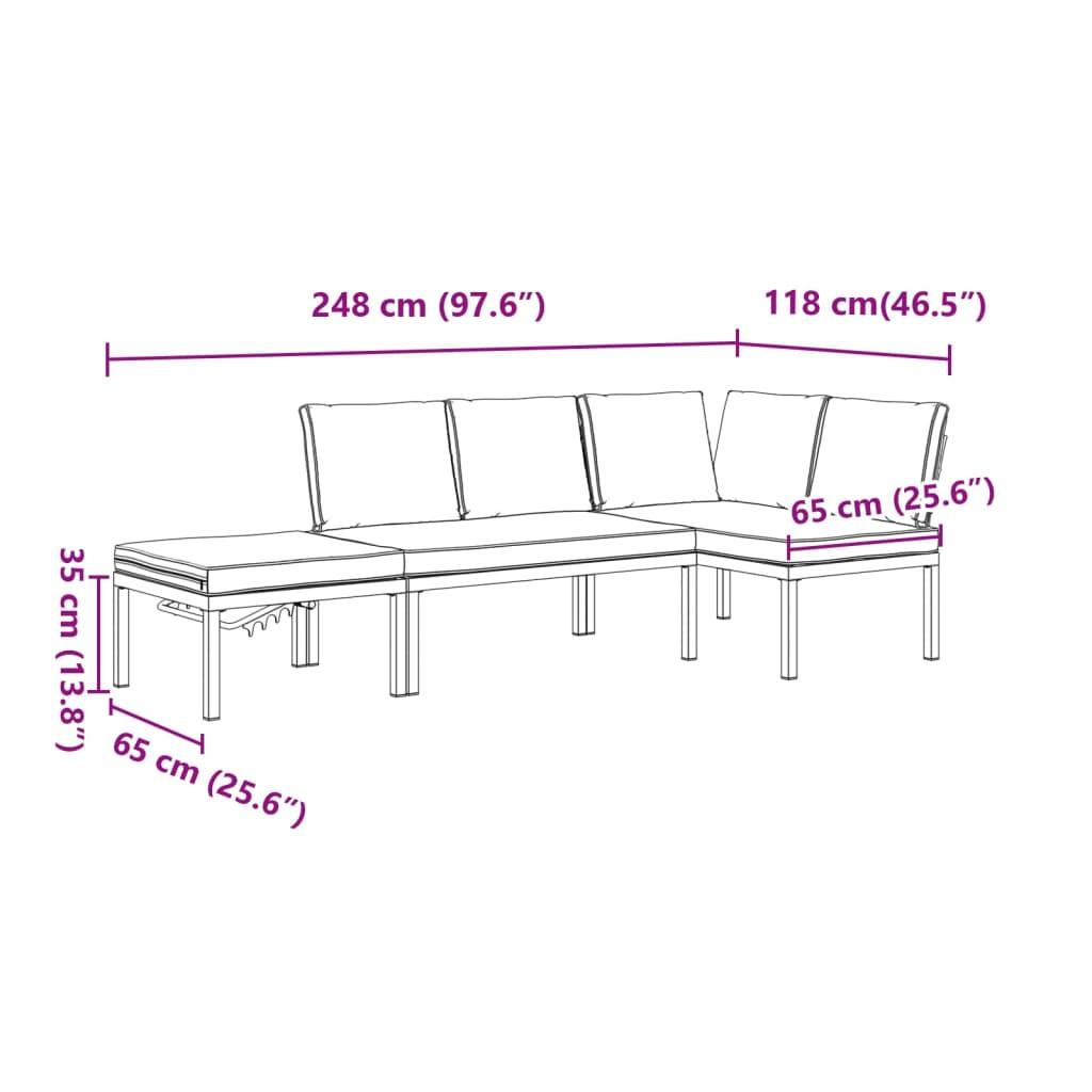 VidaXL Garten sofagarnitur aluminium  