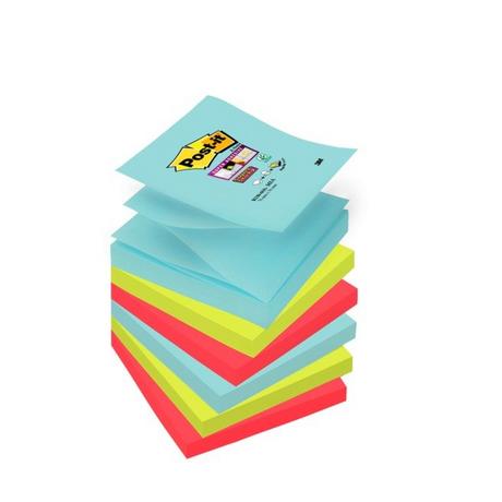 Post it POST-IT Super Sticky Z-Notes 76x76mm R3306SSMI Miami 3 Farben 6x90 Blatt  