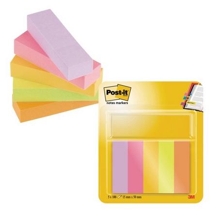 Post it POST-IT Page Marker 15mmx50mm 670-5TFEN 5 Farben 5x50 Streifen  