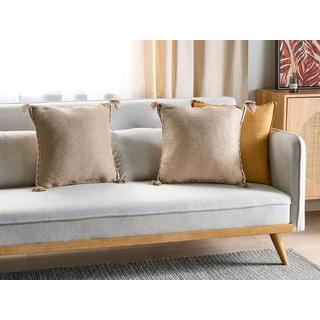 Beliani Dekokissen 2er Set aus Jute Boho ERIGERON  