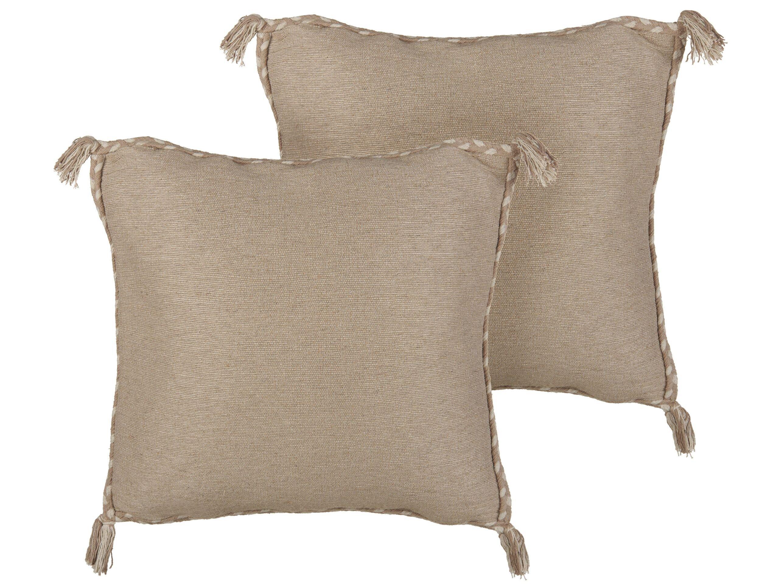 Beliani Lot de 2 coussins en Jute Boho ERIGERON  