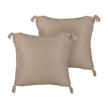 Beliani Lot de 2 coussins en Jute Boho ERIGERON  