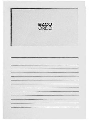 elco ELCO Sichthülle Ordo 120g A4 29489.10 weiss, Fenster 100 Stück  