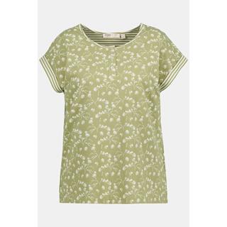 Ulla Popken  T-shirt de  pyjama, décolleté rond, manches courtes, coton bio 