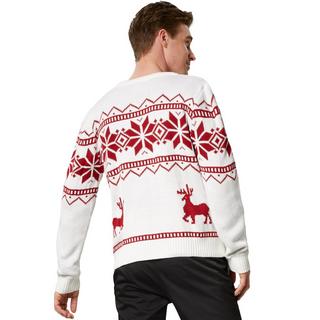 Tectake  Pullover natalizio Paesaggio invernale bianco-rosso 