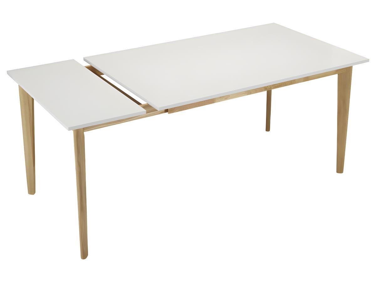 Vente-unique Table à  manger extensible CARINE 6 à  8 cous Hévéa massif MDF  