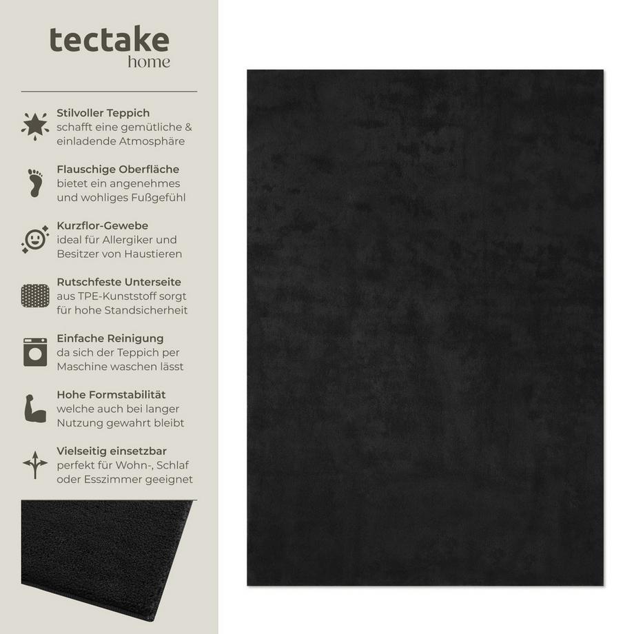 Tectake Tappeto a pelo corto Soft Zone Diverse misure e colori  