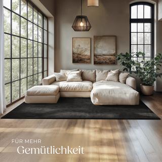 Tectake Kurzflorteppich Soft Zone verschiedene Größen und Farben flauschige Oberfläche  