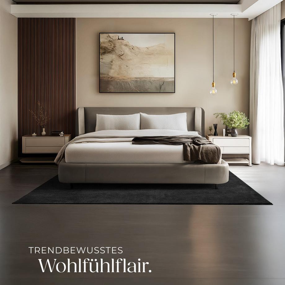 Tectake Tapis à poils ras SOFT ZONE surface douce, poids du velours 1630 g/m²  