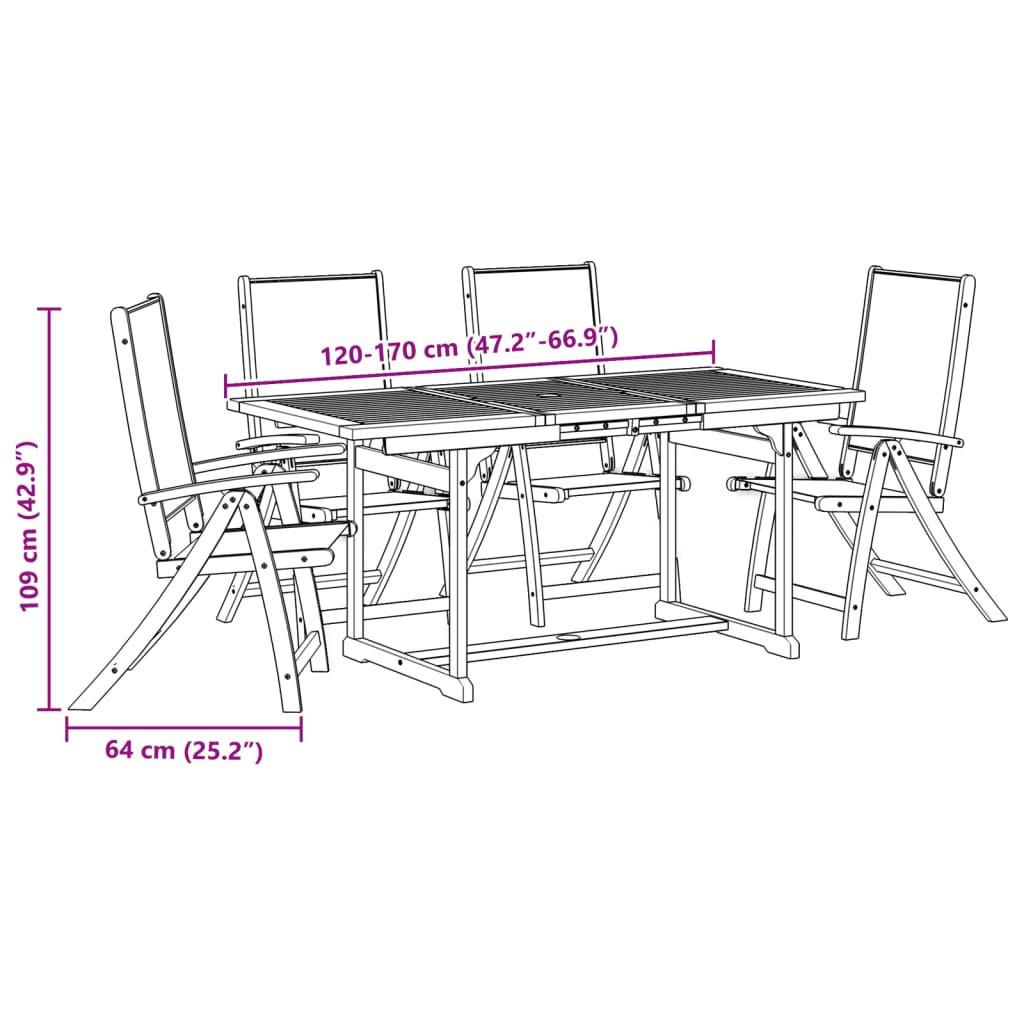 VidaXL set da pranzo da giardino Legno di acacia  