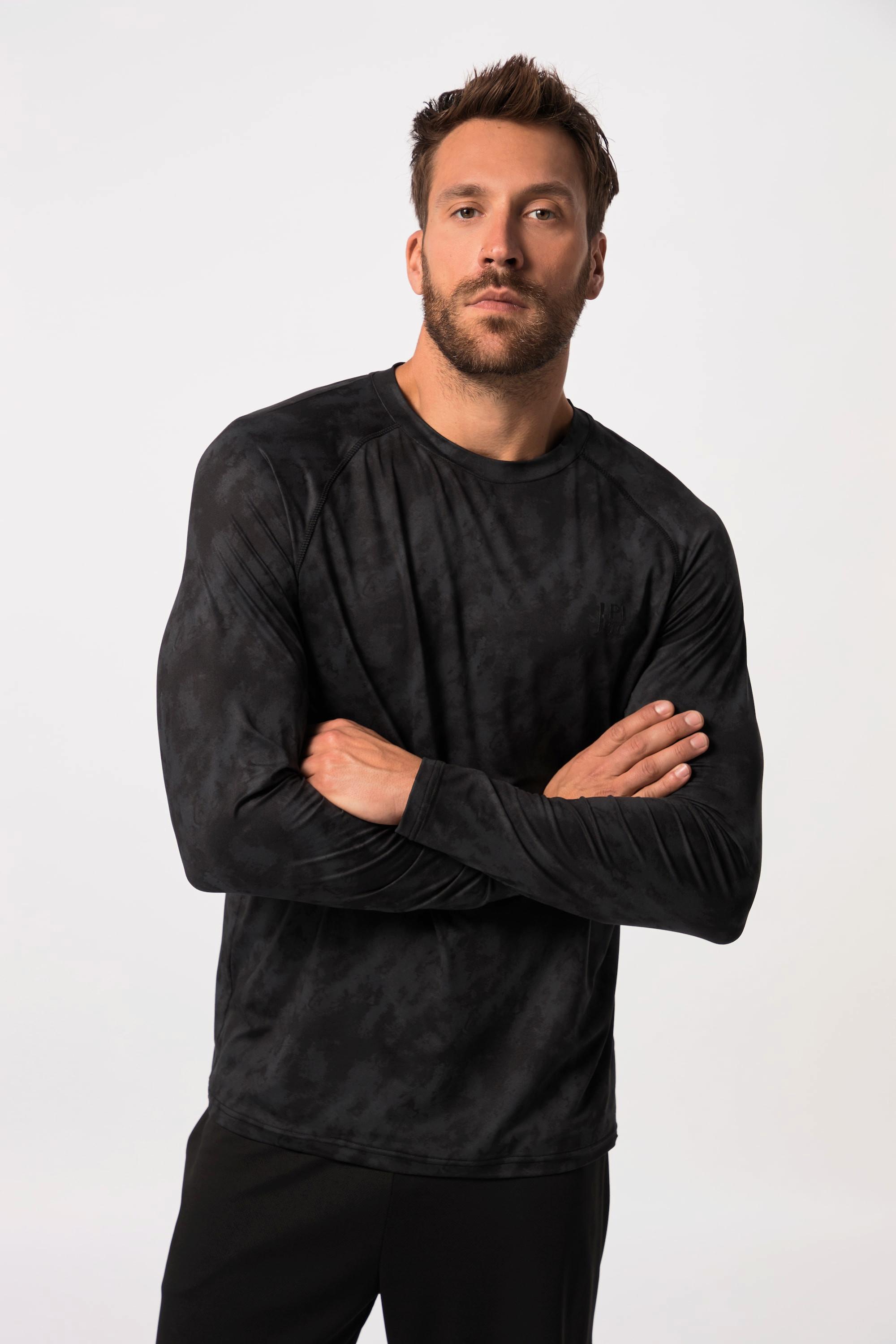 JP1880  Maglia per il fitness con stampa, scollo a girocollo, maniche lunghe raglan e FLEXNAMIC® 