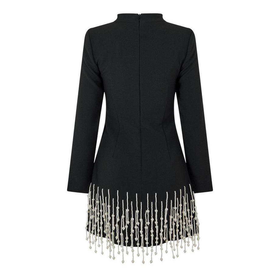 Muse Robe Courte Manches Longues Fête Motiftyle Perle  