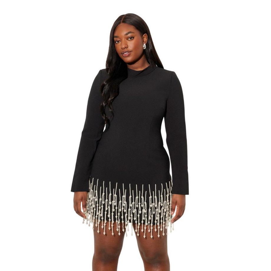 Muse Robe Courte Manches Longues Fête Motiftyle Perle  