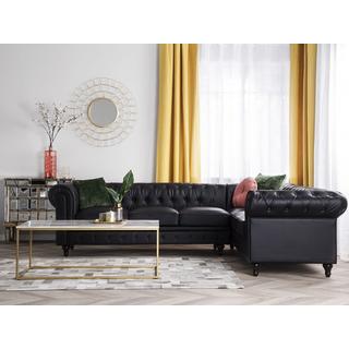 Beliani Divano angolare sinistro en Pelle sintetica Glamour CHESTERFIELD  