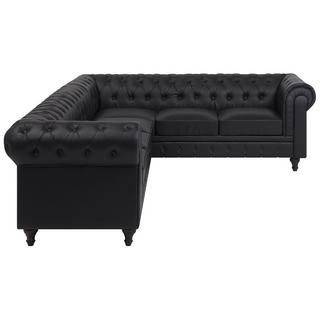 Beliani Divano angolare sinistro en Pelle sintetica Glamour CHESTERFIELD  