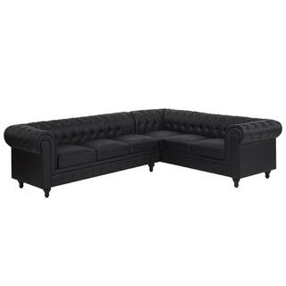 Beliani Canapé d'angle gauche en Cuir PU Glamour CHESTERFIELD  