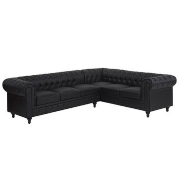 Linksseitiges Ecksofa aus Kunstleder Glamourös CHESTERFIELD