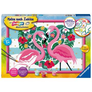 Malen nach Zahlen Liebenswerte Flamingos